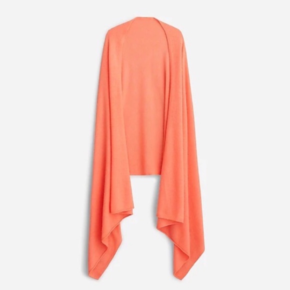 J.Crew Oversized Cashmere Wrap in Neon Coral NEW!